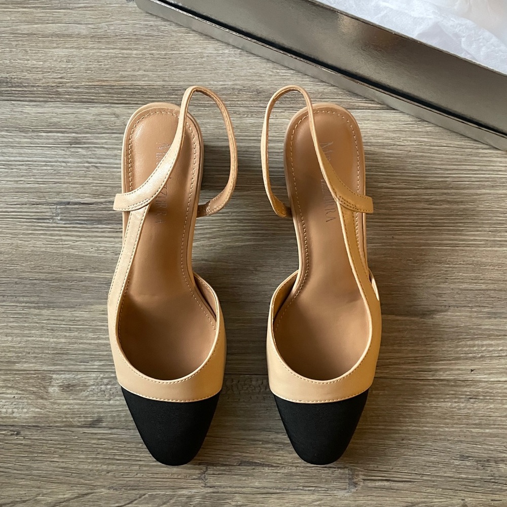 brand new sling back short block heels